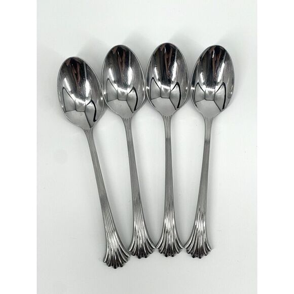 International Silver Tiara Stainless 18/8 Korea Glossy Dinner Spoons Set Of 4 - Picture 1 of 5